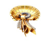 Antique 1940's Diamond & Sapphire Bonnet (Hat) and Ribbon Brooch in 18K Rose & Yellow Gold-Brooches & Lapel Pins-ASSAY
