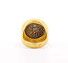 Antique Roman "Trajan" Dupondius Coin Brushed Gold Men's 18K Yellow Gold Ring-Rings-ASSAY