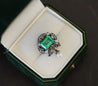 Antique Victorian Colombia Emerald, Pearl, & Old Mine Diamond Pendant Circa 1880