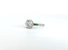 Art Deco 2.5 Carat Old Euro Cut Diamond & Emerald Engagement Ring in Platinum-Engagement Ring-ASSAY
