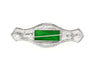 Art Deco Jadeite and Diamond Brooch Pin 18K White Gold