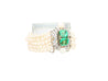 Art Deco Platinum 5-Row Pearl Bracelet with 8 CTW in Emeralds and Diamonds-Bracelet-ASSAY
