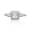 Baguette Cut Diamond Engagement Ring in 14k White Gold - ASSAY
