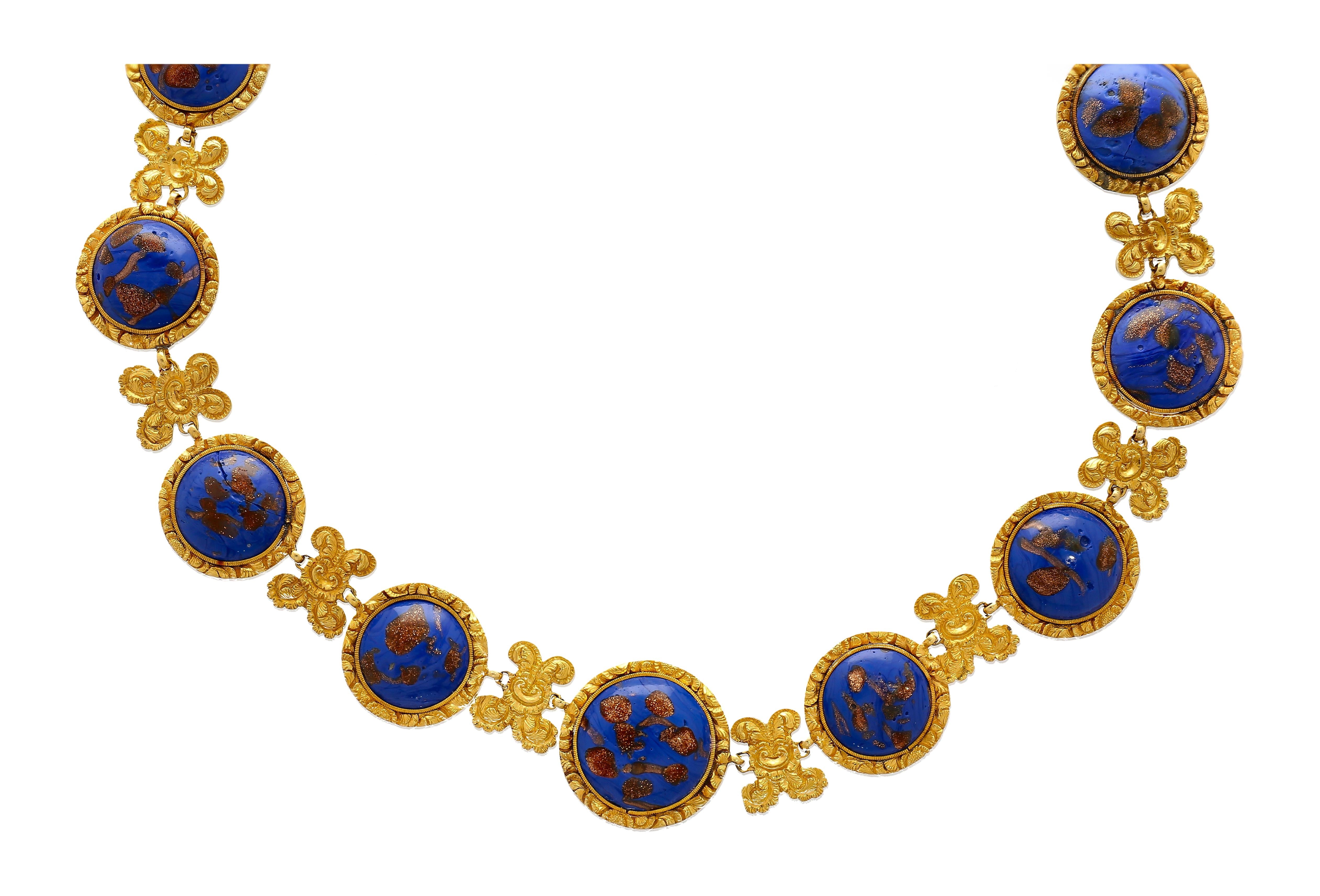 Blue Lapis Reviere Necklace in 14k & 18K Gold