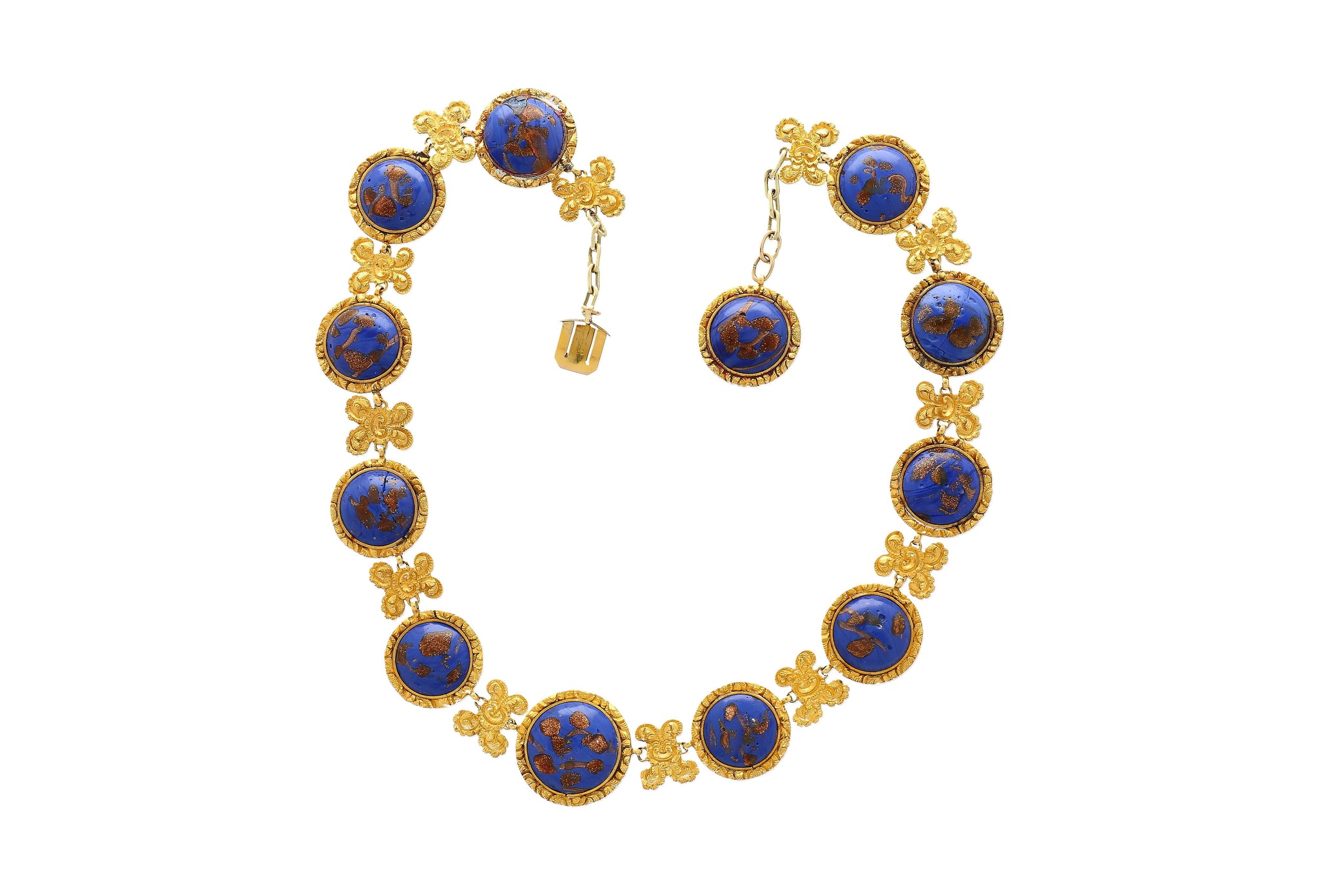 Blue Lapis Reviere Necklace in 14k & 18K Gold