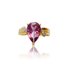Burgundy Tourmaline Pear Shape Engagement Ring in 14k Yellow Gold - ASSAY