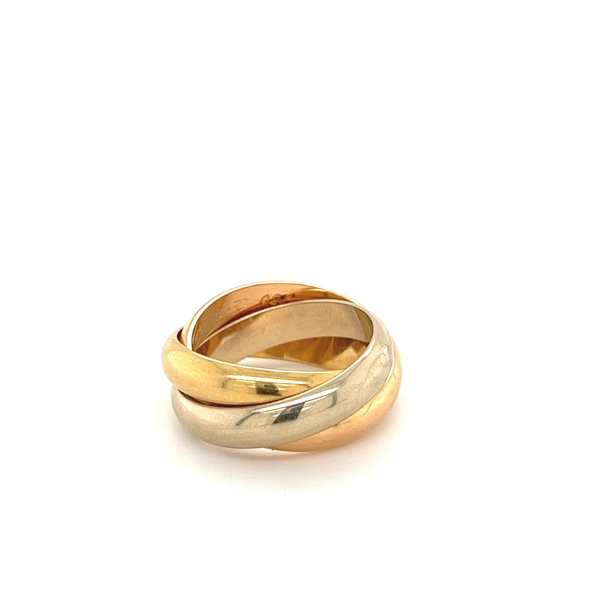 Cartier Trinity Diamond 18 Karat Yellow Gold Wedding Band Ring Size 52 –  Bardys Estate Jewelry
