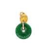 Circlular Disc Jade Pendant 24k Gold Horse Top Setting-Charms & Pendants-ASSAY