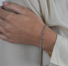 Classic Riviera Natural Blue & White Diamond Box Tennis Bracelet in 18K White Gold | 7.25" - 1.7mm-Bracelet-ASSAY