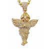 Custom-made 10K Gold Diamond Baby Cherub Angel Rosary Pendant - ASSAY