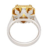 Emerald Cut Natural 7.25 Carat Fancy Light Yellow Diamond with Round Diamond Halo Ring-Rings-ASSAY