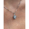 Fancy Blue and White Diamond Heart Shape Pendant in 14k white gold - ASSAY