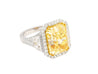 GIA Cert. 10.20 Carat Radiant Fancy Intense Yellow & Half Moon Cut Diamond Ring-Rings-ASSAY