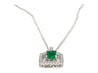 GIA Certified 1.39 Carat Zambian Emerald and Diamond Floral Box Pendant Necklace