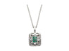 GIA Certified 1.39 Carat Zambian Emerald and Diamond Floral Box Pendant Necklace
