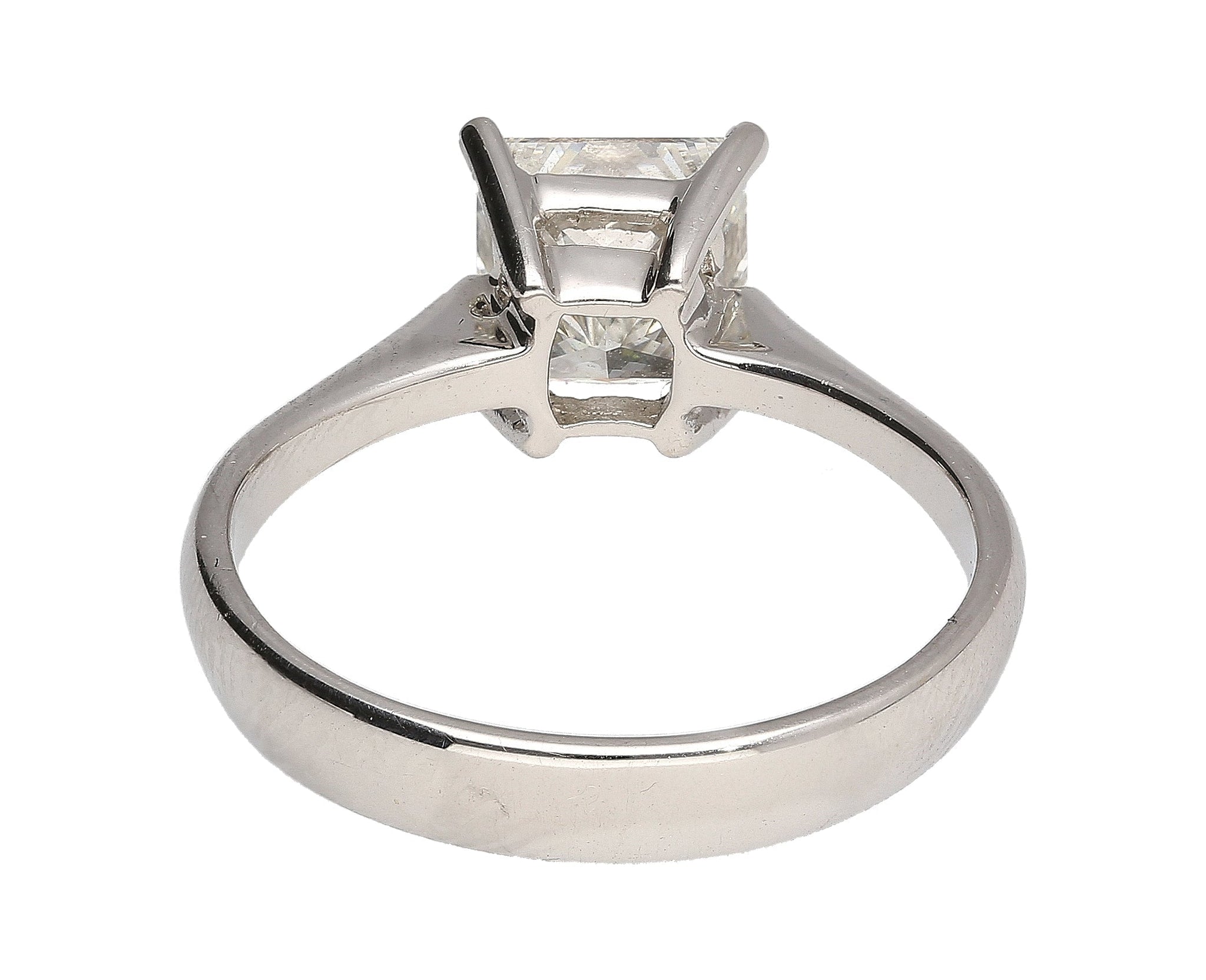 Unique Diamond Tension Set Solitaire Engagement Ring - with A 3 ct Center Princess Cut GIA Natural Diamond in White Gold