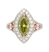 GIA Certified 1.92 carat Brownish Greenish Yellow Marquise Cut Diamond Ring-Rings-ASSAY