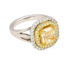 GIA Certified 2.79 Carat Fancy Light Yellow Radiant Cut Diamond 18K Gold Ring-Rings-ASSAY