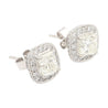 GIA Certified 3 Carat Total Radiant Cut Diamond Stud Earrings in 18K White Gold-Earrings-ASSAY