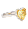 GIA Certified 3.32 Carat Fancy Intense Yellow Heart Cut Diamond Engagement Ring-Engagement Ring-ASSAY
