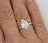 GIA Certified 3.04 I/SI2 Pear Cut Diamond Solitaire 18K White Gold Ring