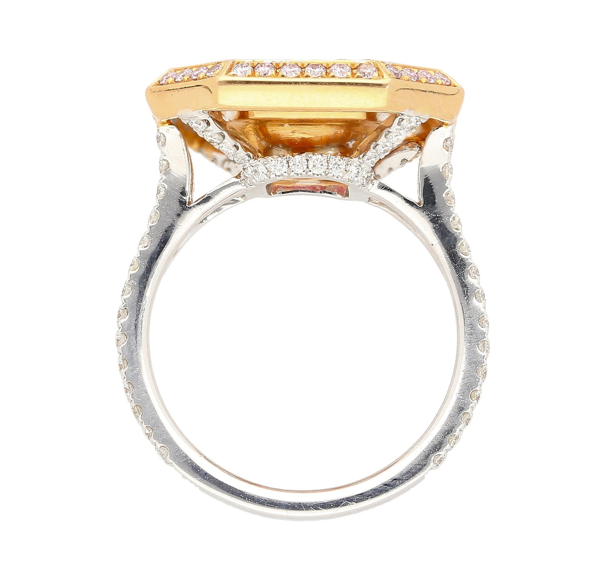 GIA Certified 3.48 Carat Radiant Cut Light Pink Diamond Ring in 18K White Gold