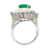 GIA Certified 4 Carat Oval Cut No Oil Emerald and Diamond Halo Cocktail Ring in Platinum Setting-Rings-ASSAY