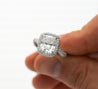 GIA Certified 4.10 Carat Cushion H/VS1 Diamond Swirl Engagement Ring