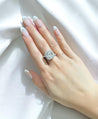 GIA Certified 4.10 Carat Cushion H/VS1 Diamond Swirl Engagement Ring