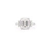 GIA Certified 4.51 Carat Emerald Cut Lab Grown Diamond in Vintage Platinum Ring