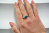 GIA Certified 5.25 Carat Oval Cut Blue Zircon & Diamond Bypass Ring Signed Richard Krementz-Rings-ASSAY