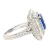 GIA Certified 6 Carat Emerald Cut No Heat Burma Blue Sapphire & Diamond Ring-Rings-ASSAY