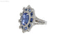 GIA Certified 8.46 Carat No Heat Blue Sapphire & Diamond Art Deco Style Ring
