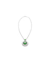 GIA Certified 8.58 Carat Demantoid Pendant Necklace with Diamond Halo in 18K White Gold-Pendants-ASSAY