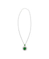 GIA Certified 8.58 Carat Demantoid Pendant Necklace with Diamond Halo in 18K White Gold-Pendants-ASSAY