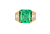 GIA Certified 8.64 Carat Colombian Emerald & Baguette Diamond Mens Ring in 18K Yellow Gold-Rings-ASSAY
