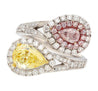 GIA Certified Fancy Intense Yellow & Fancy Light Pink Diamond Toi Et Moi Ring in 18K White Gold-Rings-ASSAY