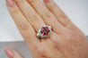 GIA Certified Hexagon Cut Pink Tourmaline with Diamond Halo Star Shape Ring in 18K White Gold-Semi Precious Jewelry-ASSAY