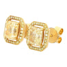 GIA Certified Natural 3 Carat TW Fancy Yellow Diamond Radiant Cut Stud Earrings in 18K Gold-Earrings-ASSAY