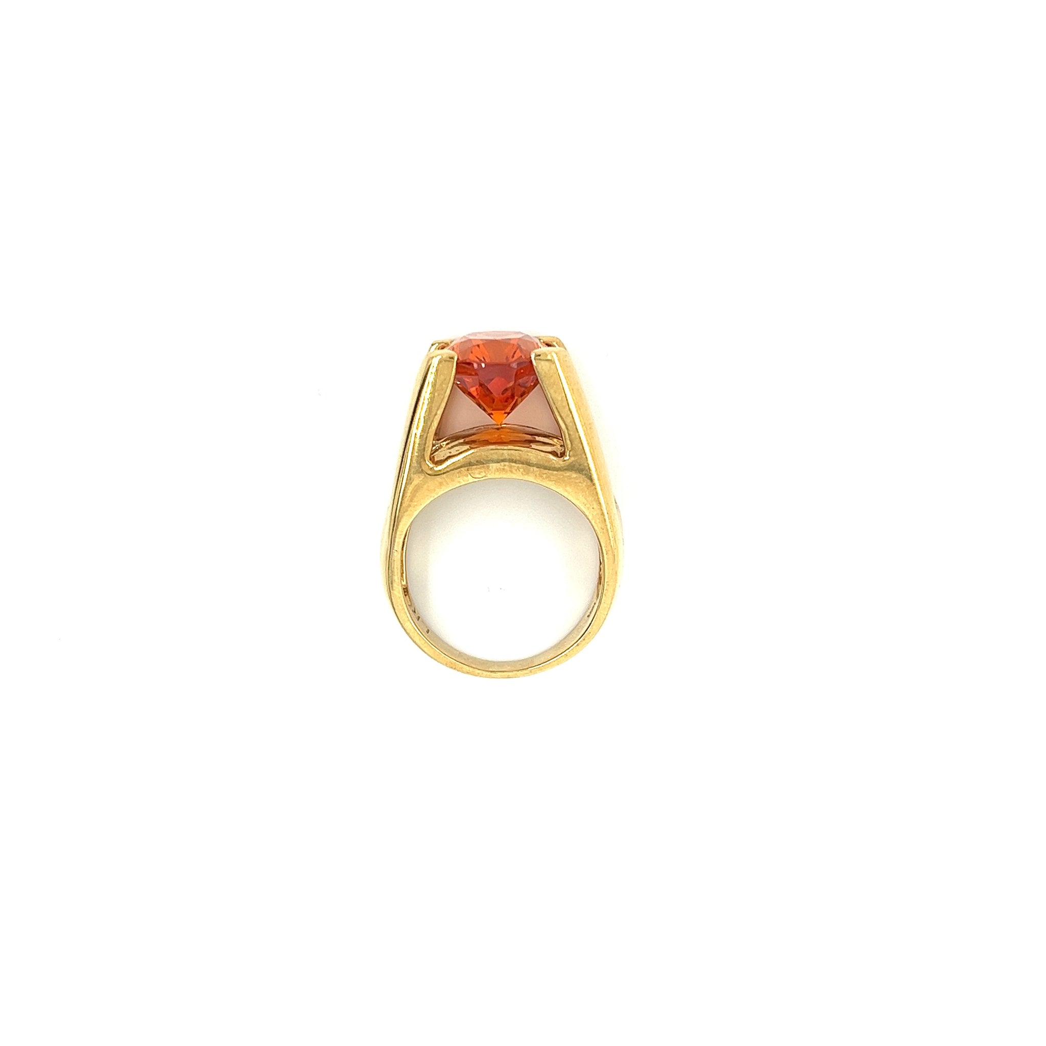 GIA Certified Oval Cut 13.5 Carat Mandarine Orange Spessartine Garnet Ring