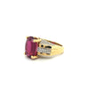 GIA Certified Oval Cut 7 Carat Purplish Red Tourmaline Ring with Diamond Sides in 18K Gold-Semi Precious Jewelry-ASSAY