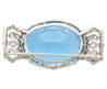 GIA Certified Vintage 62 Carat Aquamarine with Diamond Platinum Brooch/Pin-Brooches & Lapel Pins-ASSAY