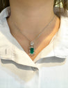 GIA & GRS Certified Natural Muzo Vivid Green Colombian Emerald Pendant Necklace with Diamonds in 18K Gold-Pendants-ASSAY
