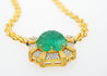 GRS Certified 108 Carat Carved Pastel Green Emerald Regal Pendant Necklace