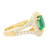 GRS Certified 2.66 Carat Minor Oil Colombian Emerald and Diamond Pave Ring
