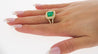 GRS Certified 2.66 Carat Minor Oil Colombian Emerald and Diamond Pave Ring-Rings-ASSAY