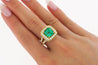 GRS Certified 2.66 Carat Minor Oil Colombian Emerald and Diamond Pave Ring-Rings-ASSAY