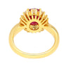 GRS Certified 2.99 Oval Cut Burma Ruby & Diamond Halo Ring