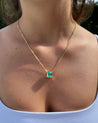 GRS Certified 5.83 Carat Colombian Emerald in 18K Floating Solitaire Necklace-Necklaces-ASSAY