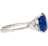 GRS Certified 6.35 Carat Oval Cut Royal Blue Sapphire with Diamonds in Platinum Ring-Rings-ASSAY